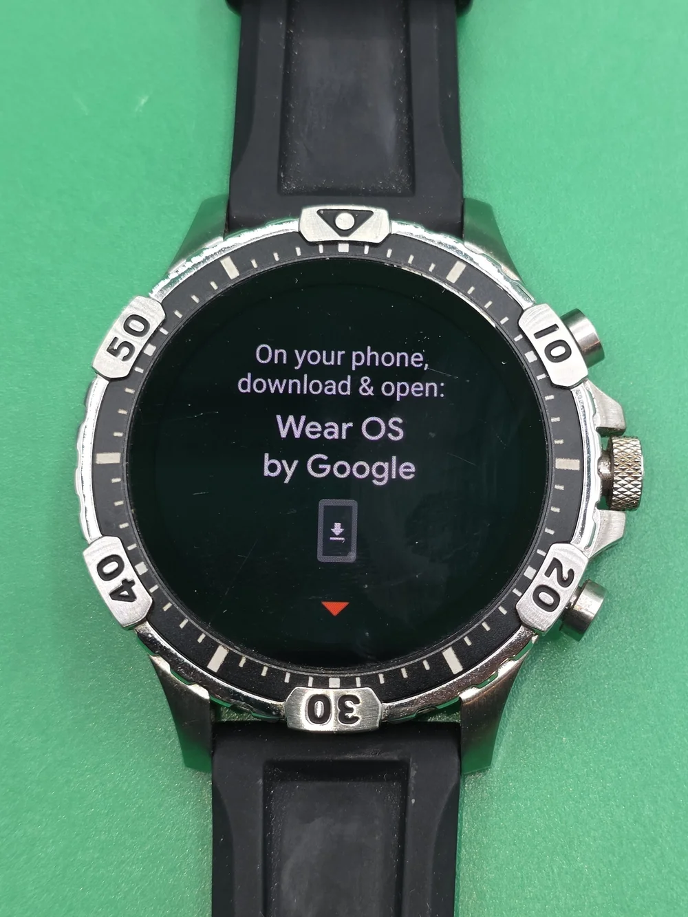 Fossil Gen 5 Garrett HR smartwatch with a black silicone strap
